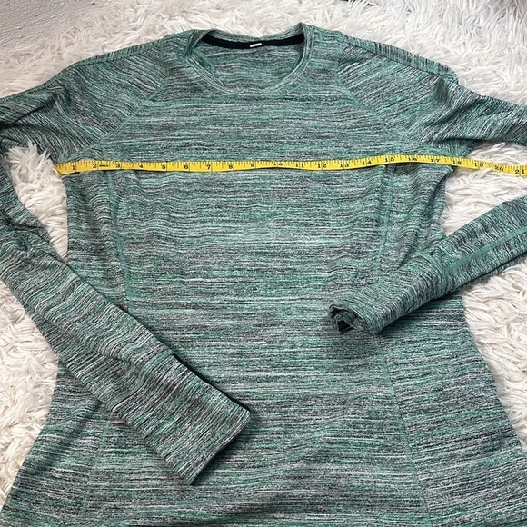 Lululemon Runderful Long Sleeve Space Dye Camo Forage Teal Black / Black - Picture 2 of 5